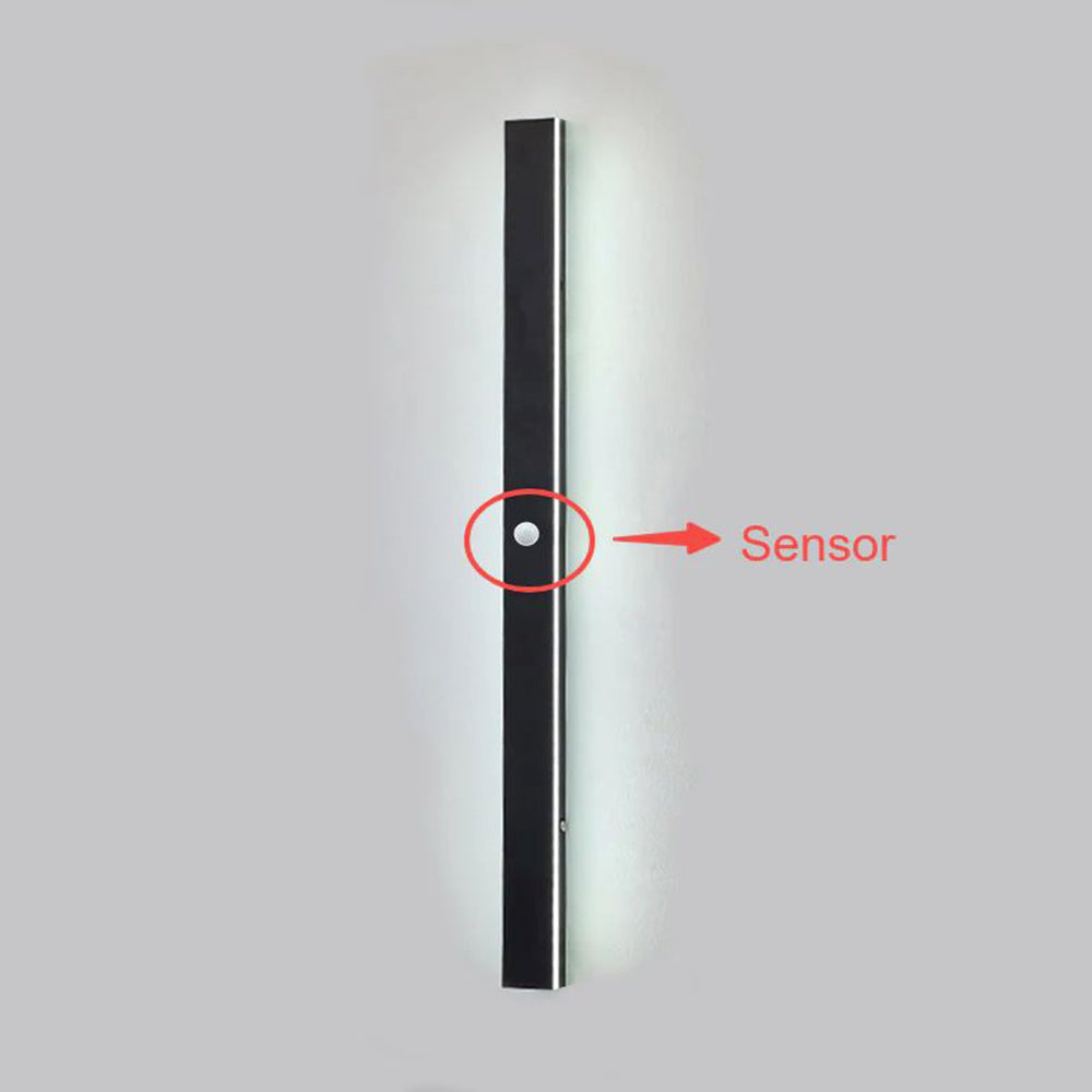 Black Linear LED Outdoor Wall Light Garden Sconce