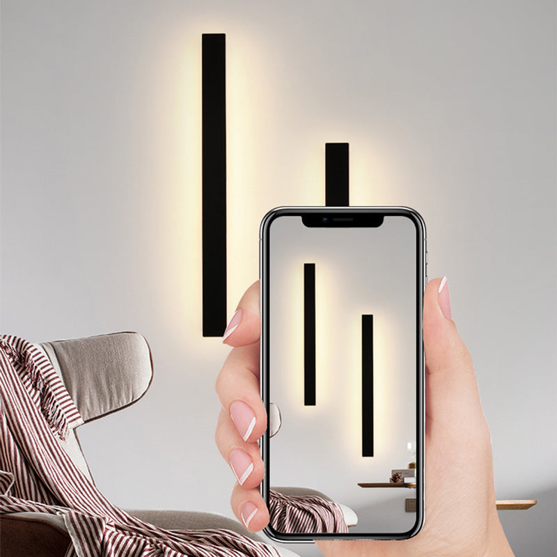 Black Linear LED Outdoor Wall Light Garden Sconce