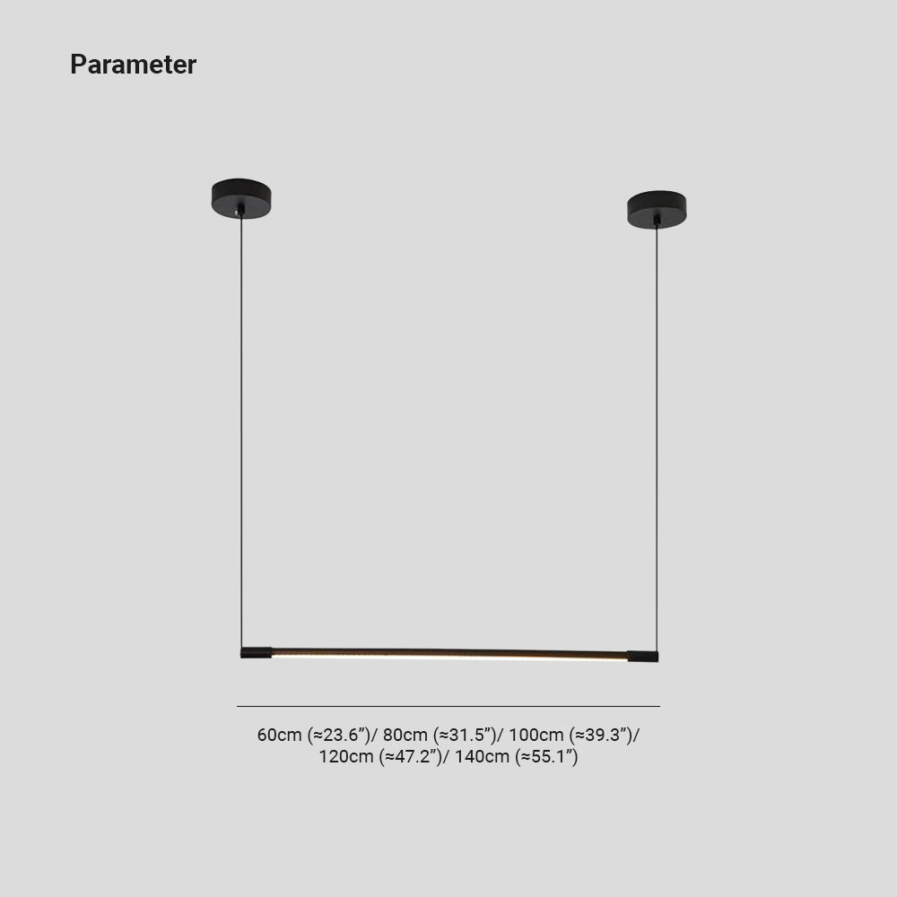 Black Linear Pendant Light Minimalist Slim LED Bar Dimmable