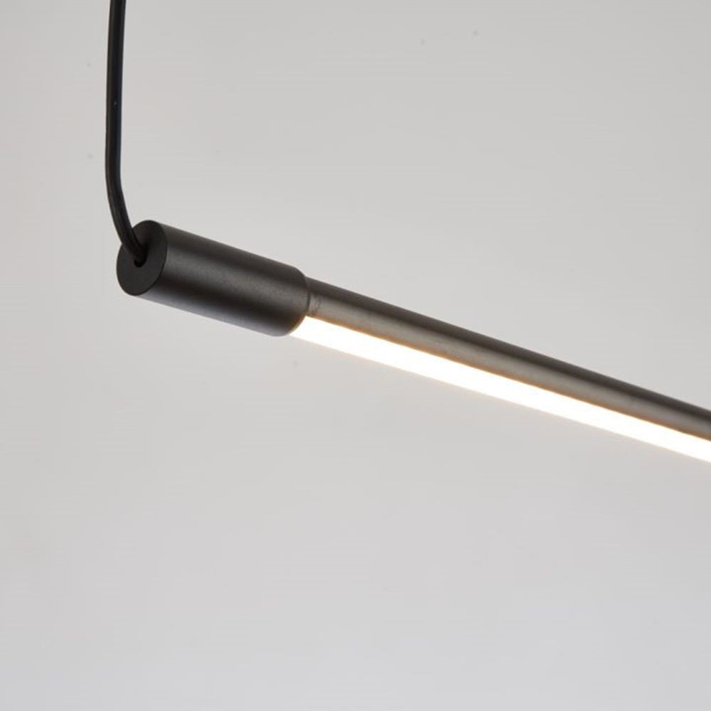 Black Linear Pendant Light Minimalist Slim LED Bar Dimmable