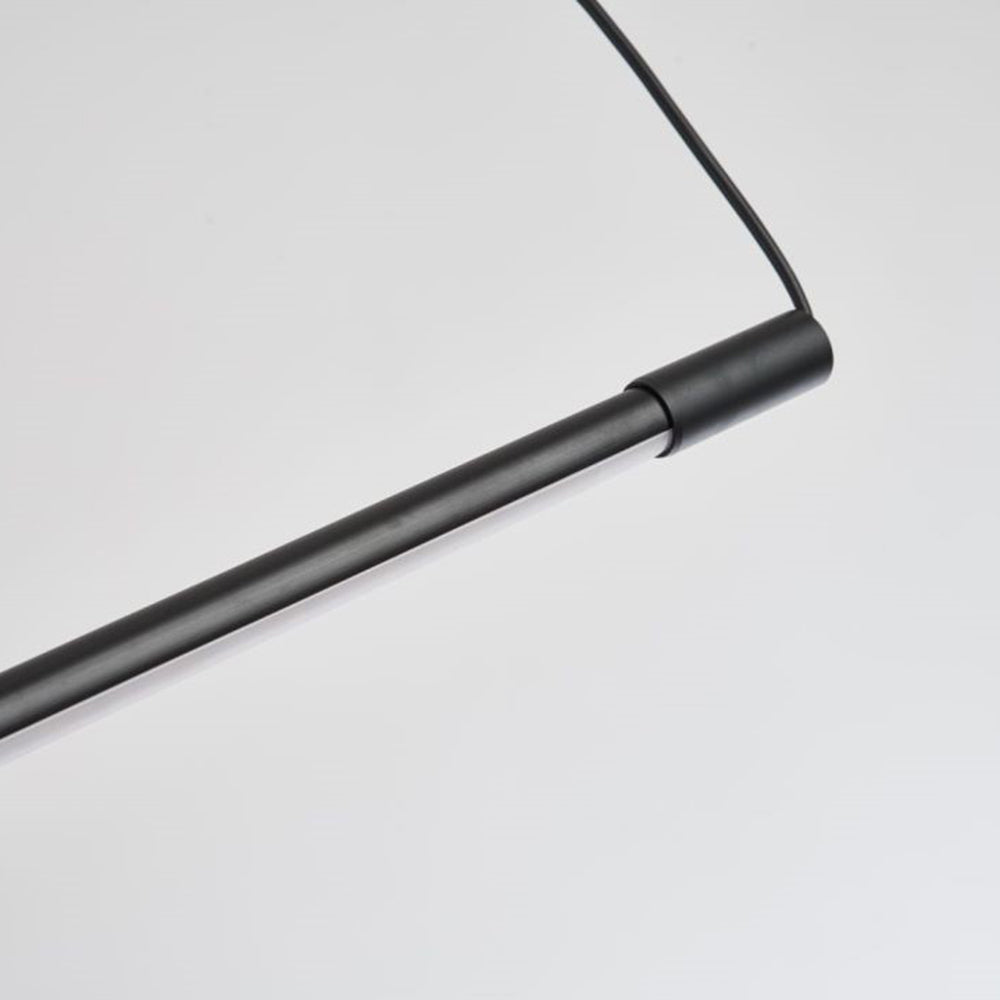 Black Linear Pendant Light Minimalist Slim LED Bar Dimmable