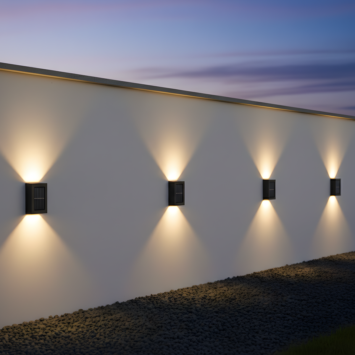 Black Solar LED Outdoor Wall Light Up and Down Solar Garden Light
