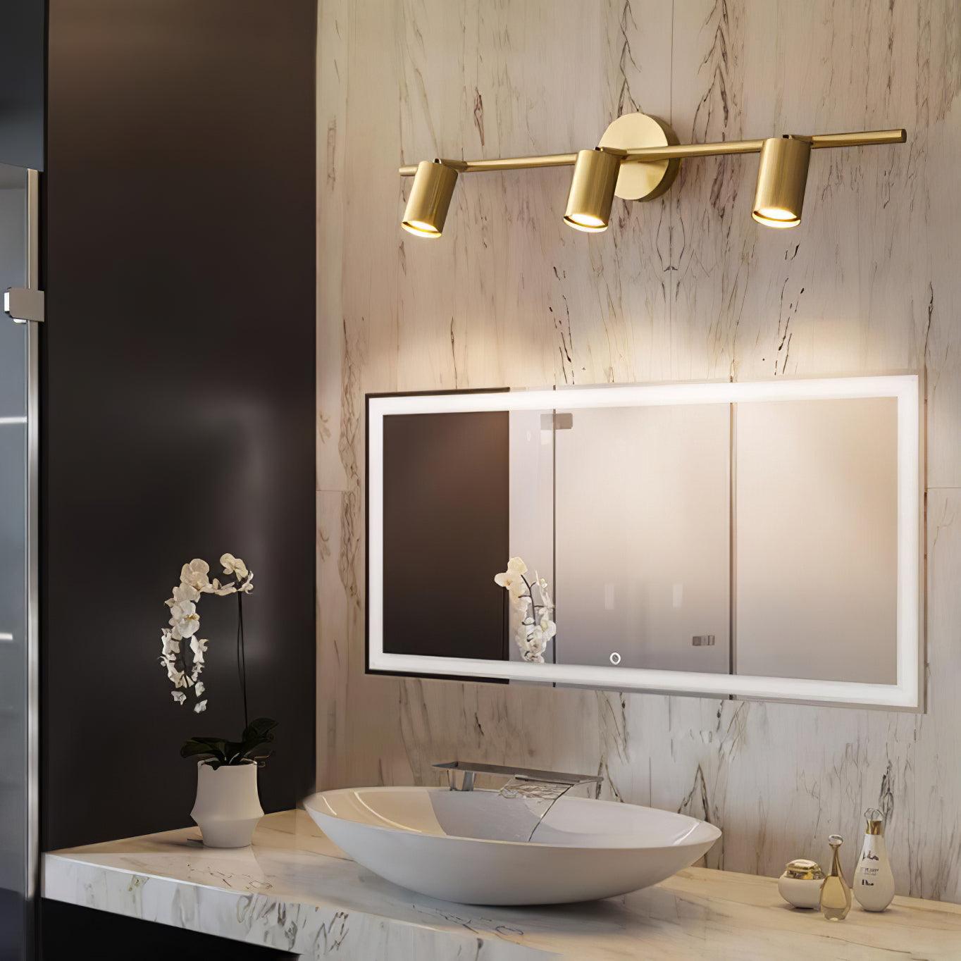 Black Twin Cylinder Adjustable Wall Spotlight Two Light Wall Light
