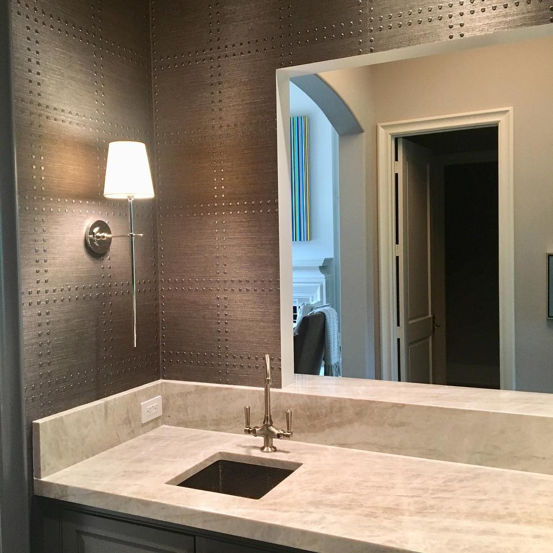 Brass Wall Light Tapered Fabric Shade Bedroom Wall Sconce