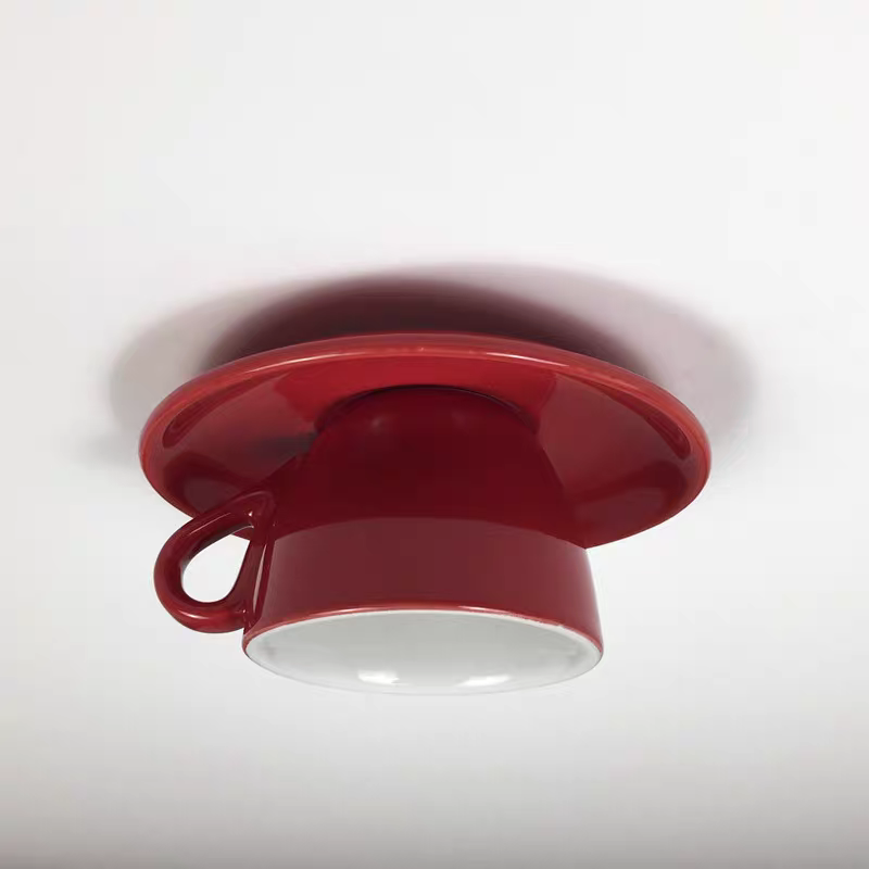 Ceramic Coffee Cup Flush Mount Ceiling Light Colourful