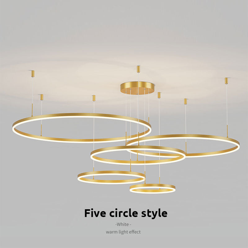 Circular Ring Cluster LED Pendant Light Black Gold Coffee