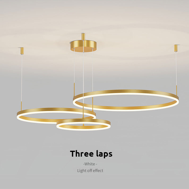 Circular Ring Cluster LED Pendant Light Black Gold Coffee