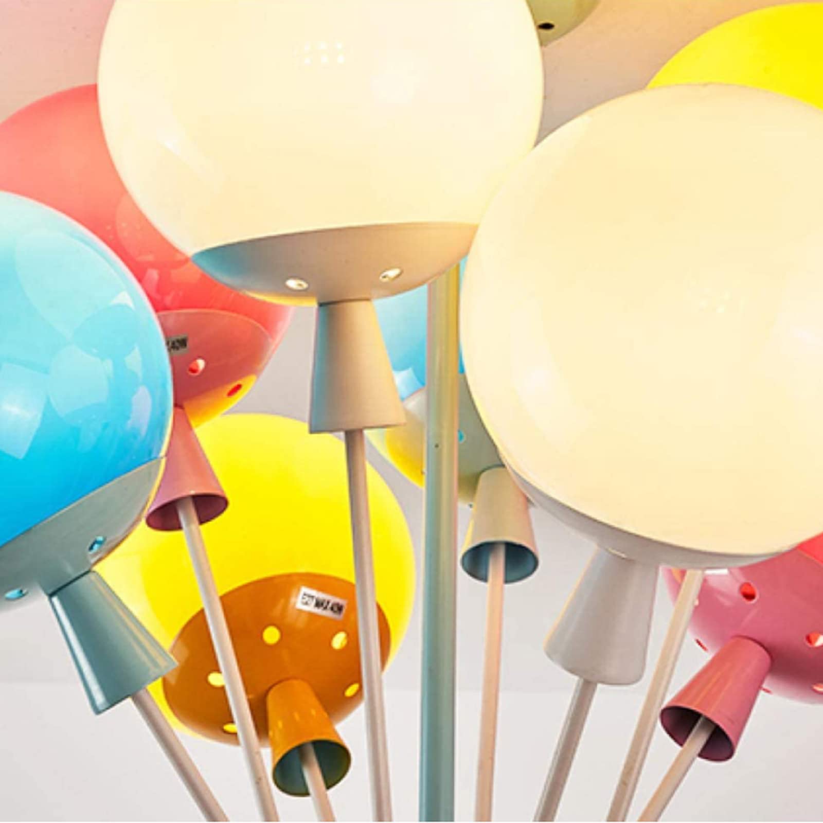 Colourful Balloon House Kids Flush Mount Ceiling Light In Wood And Acrylic