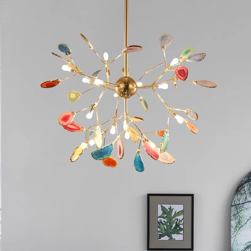 Colourful Slice Branch Chandelier Metal Ceiling Light