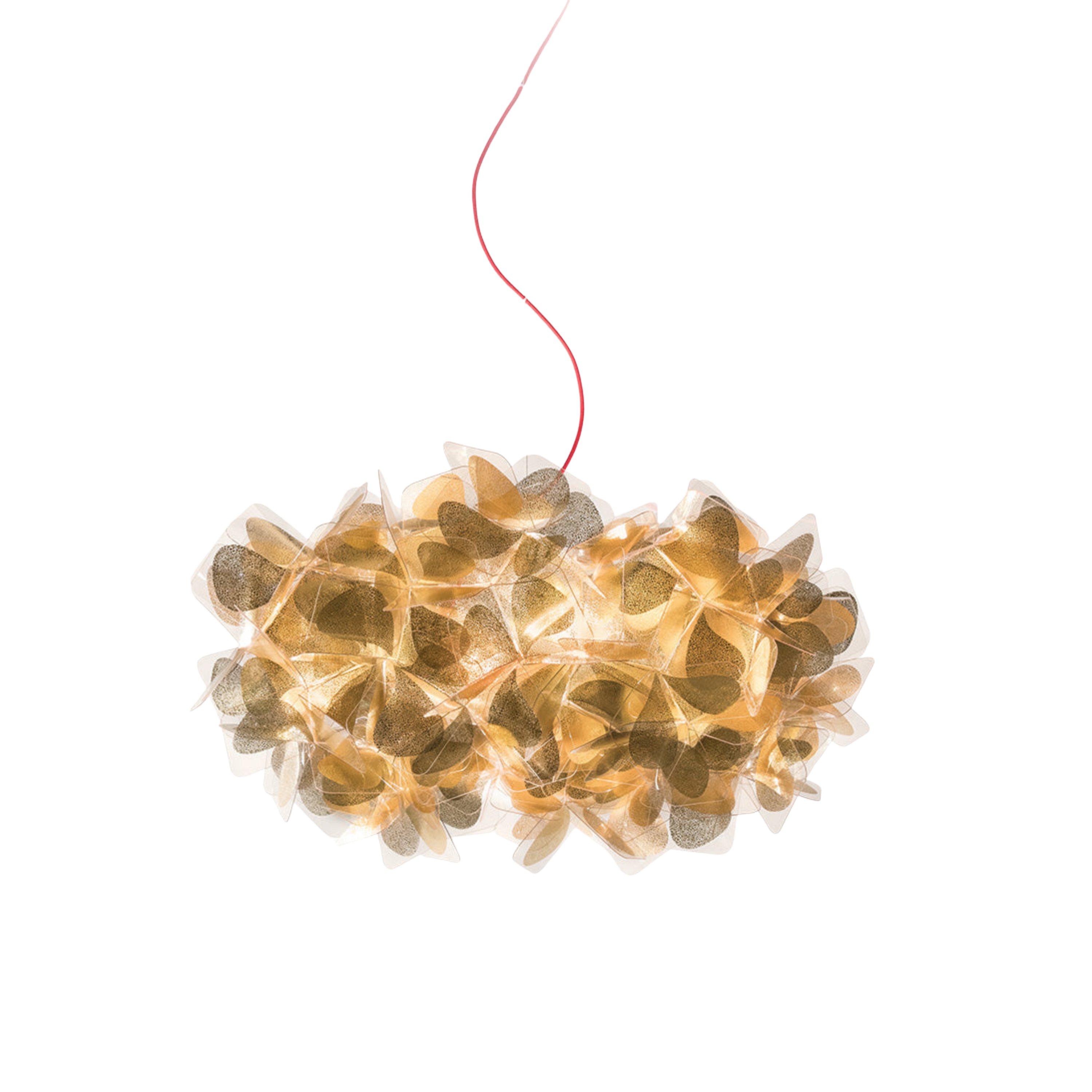 Flower Petal Cluster Pendant Light in White or Gold