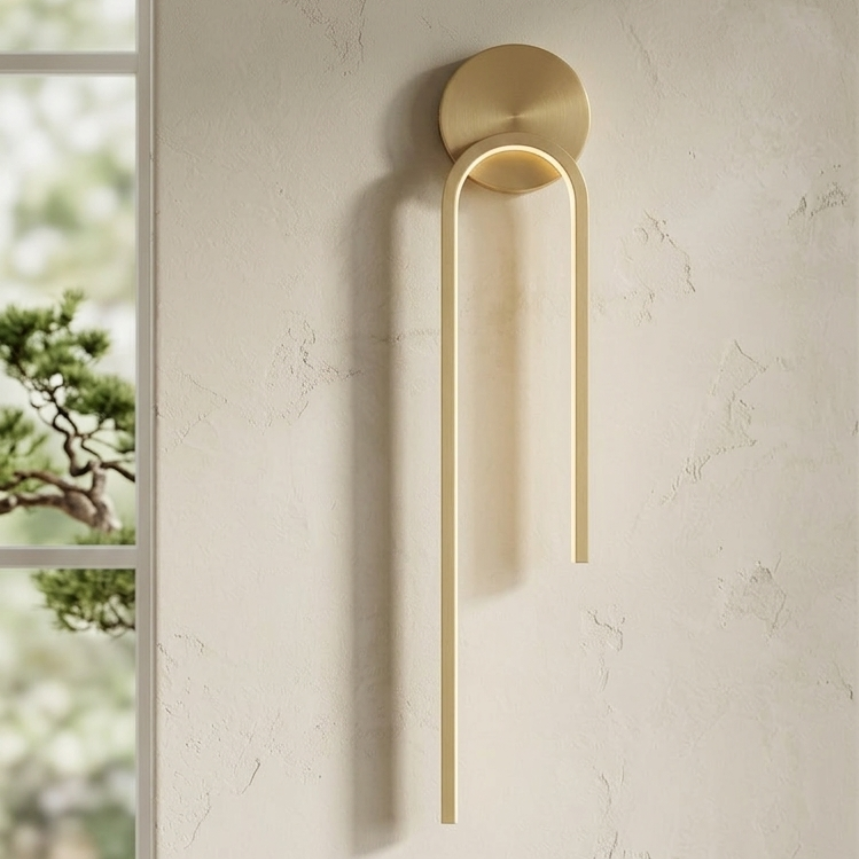 Gold Vertical Loop LED Wall Sconce Modern Indoor Wall Light