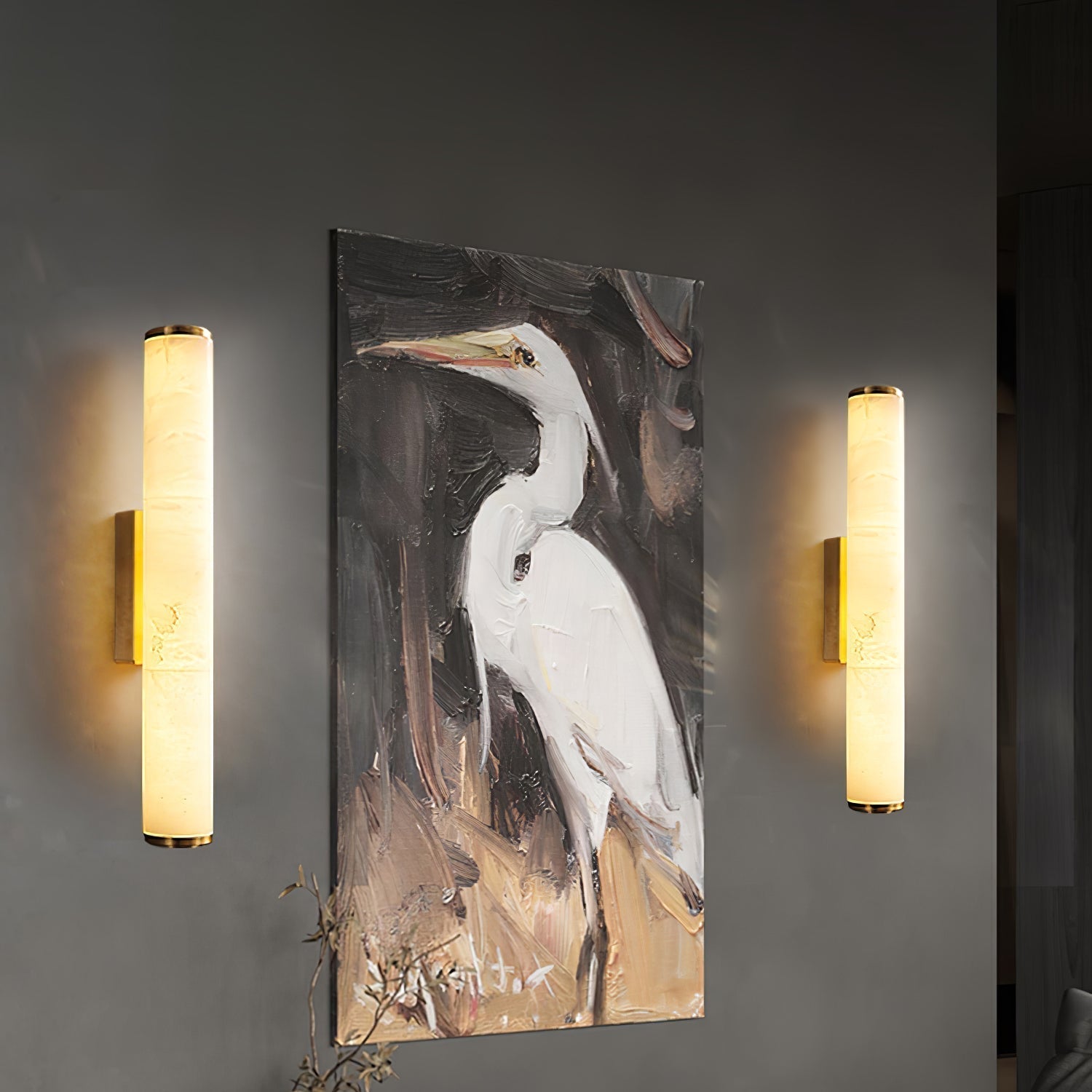 Marble Effect Resin Linear LED Wall Light Vanity Sconce