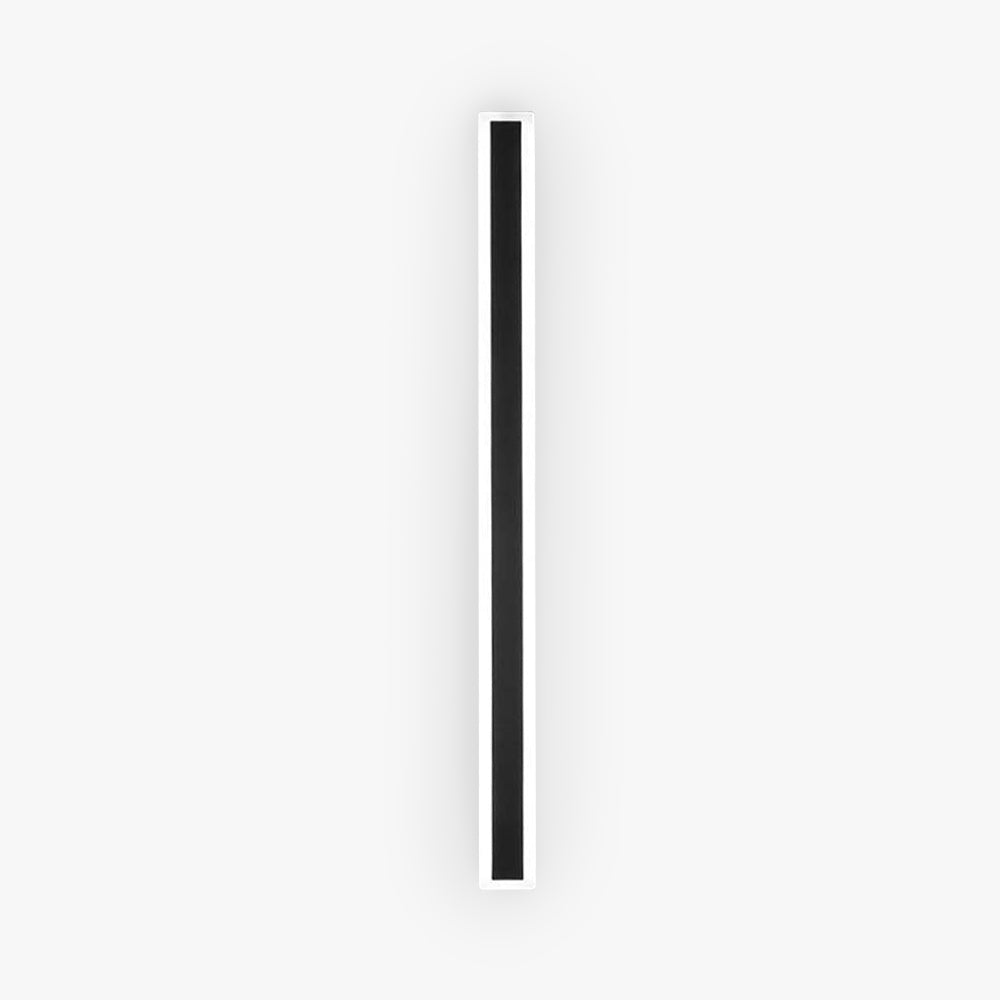 Matte Black Slim Linear Outdoor Wall Light LED Garden Sconce