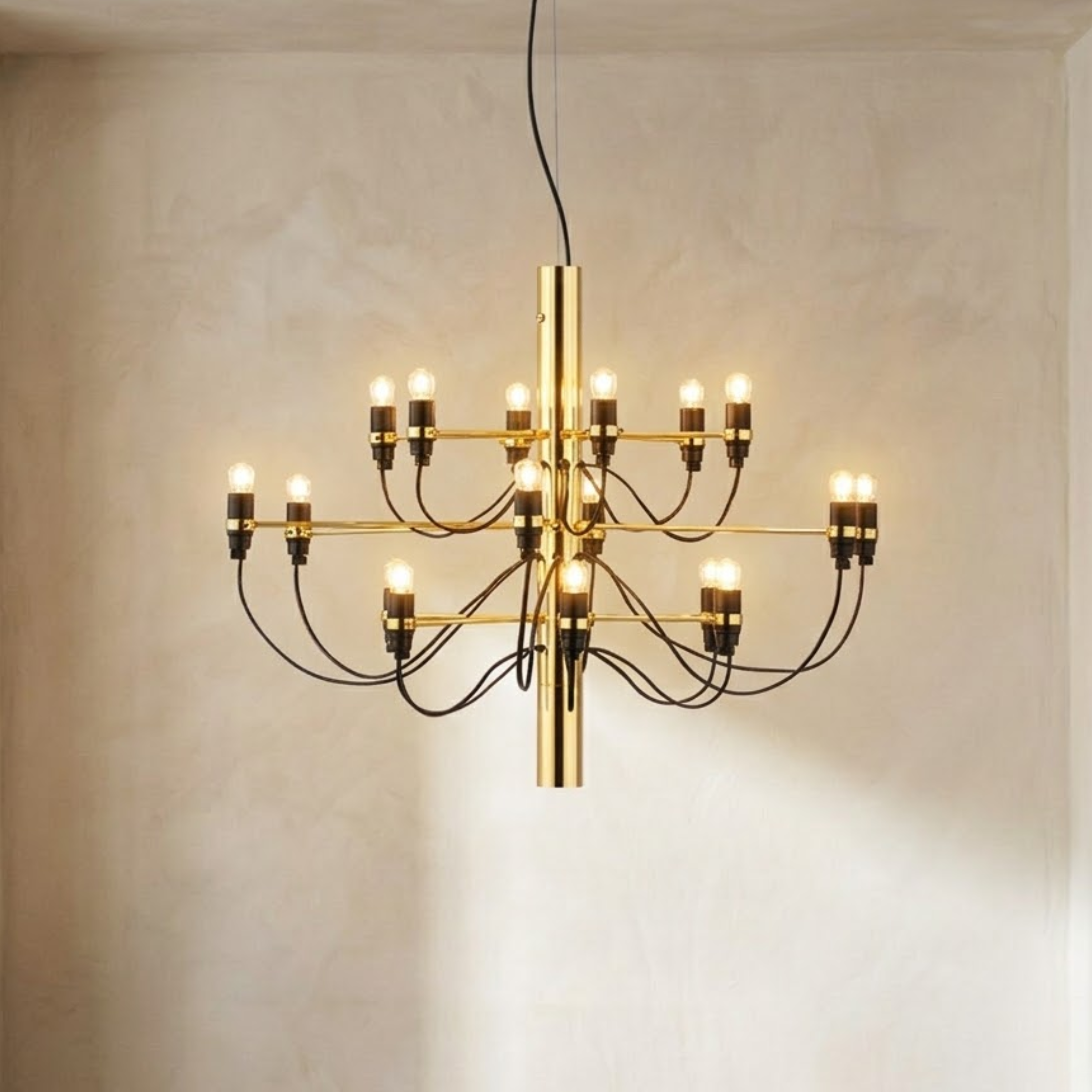 Mid Century Two Tier Candelabra LED Chandelier