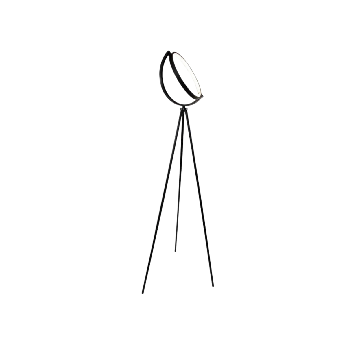 Minimalist Black Aluminium LED Ring Tripod Floor Lamp