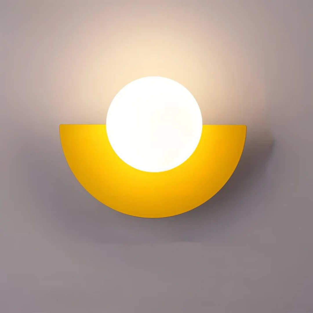 Minimalist Glass Globe LED Wall Light Half Moon Sconce