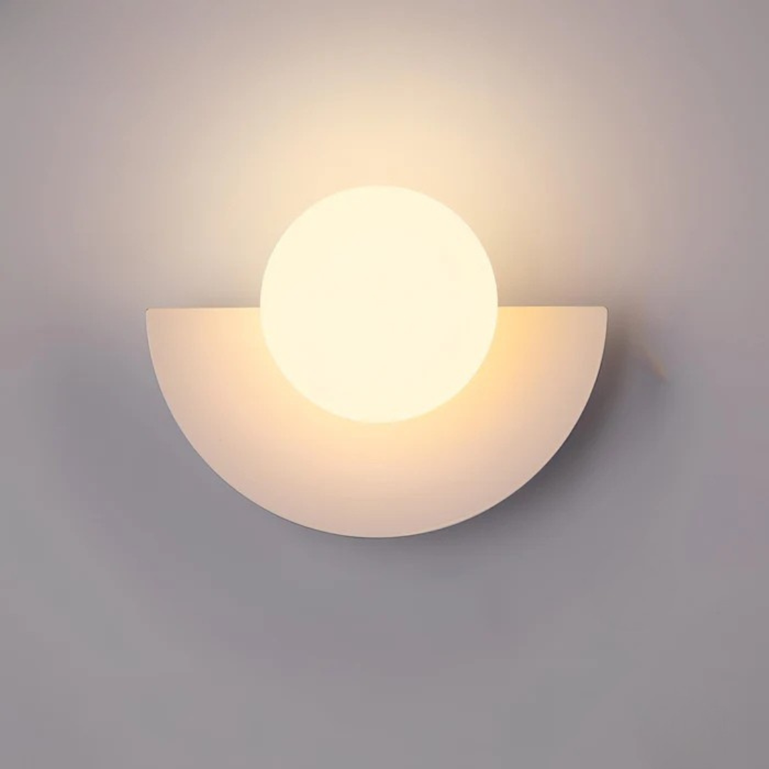 Minimalist Glass Globe LED Wall Light Half Moon Sconce