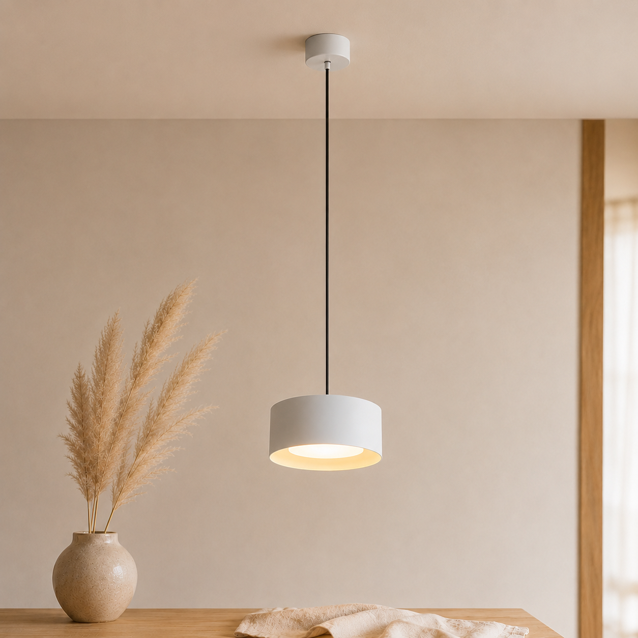Minimalist Iron Compact Dome LED Pendant Light Kitchen Island Ceiling Light