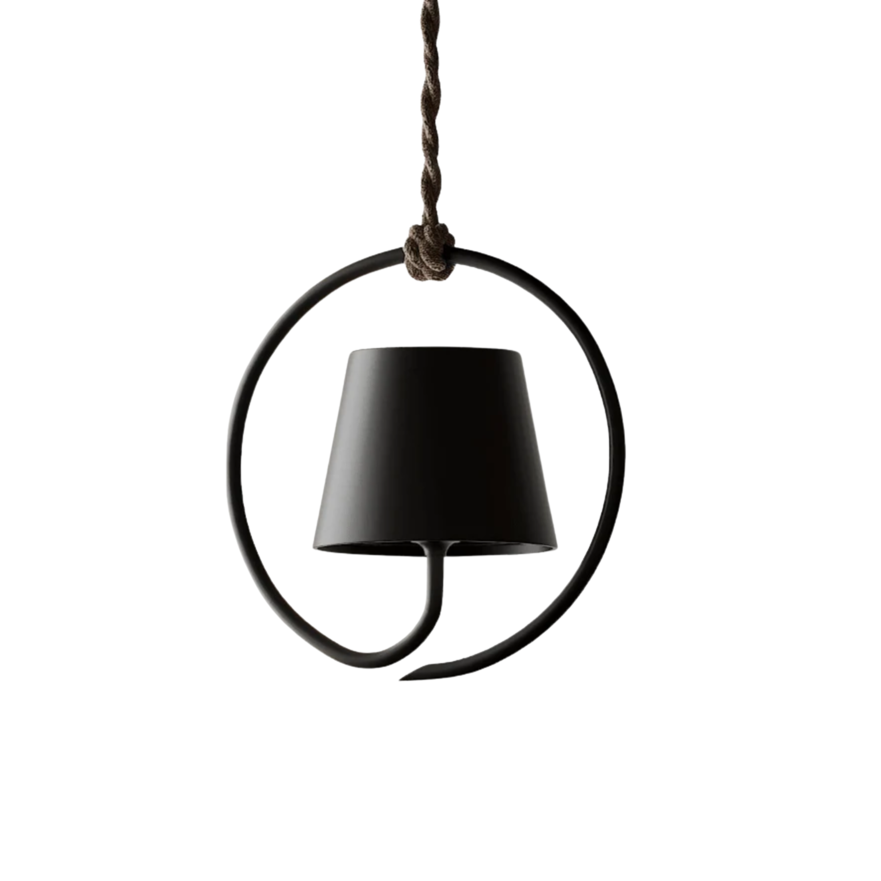 Minimalist LED Ring Frame Pendant Light With Tapered Shade