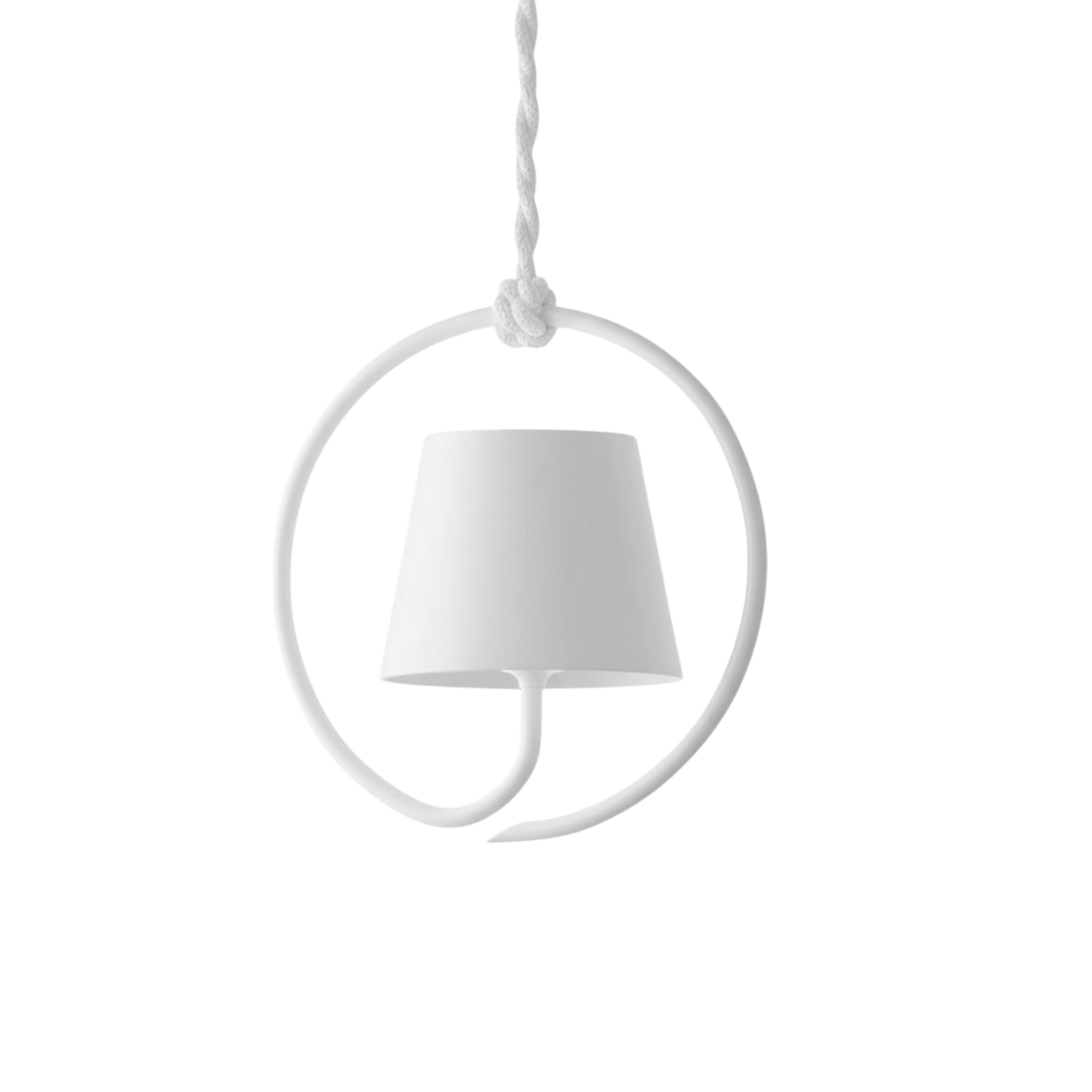 Minimalist LED Ring Frame Pendant Light With Tapered Shade