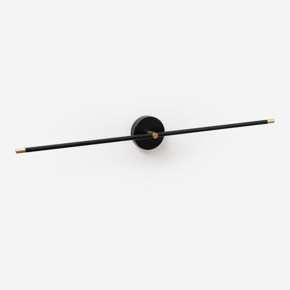 Minimalist Linear Rod LED Wall Light Double Ended Wall Sconce Black and Gold