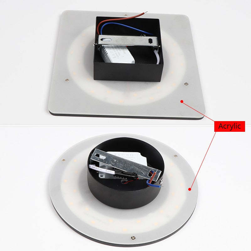 Minimalist Round And Square Outdoor Wall Light LED Black And White