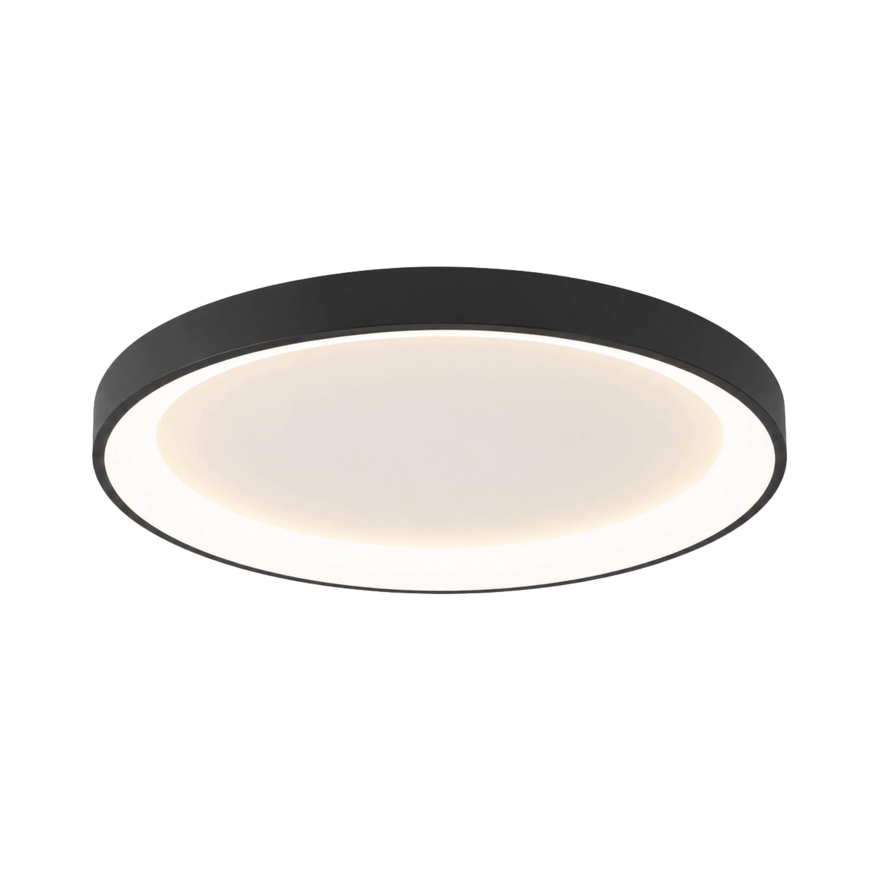 Minimalist Round LED Flush Mount Ceiling Light In Black Or White Single Or Three Ring Set