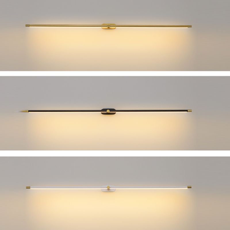 Minimalist Slim Linear LED Wall Light In Black Gold And White