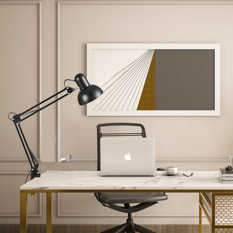 Modern Adjustable Swing Arm Clip On Metal LED Desk Table Lamp