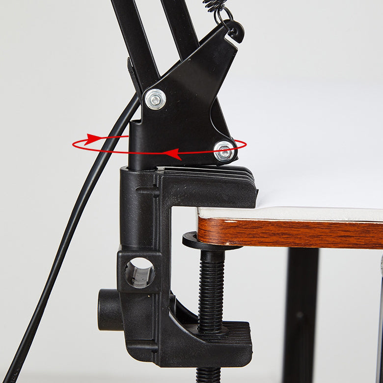 Modern Adjustable Swing Arm Clip On Metal LED Desk Table Lamp