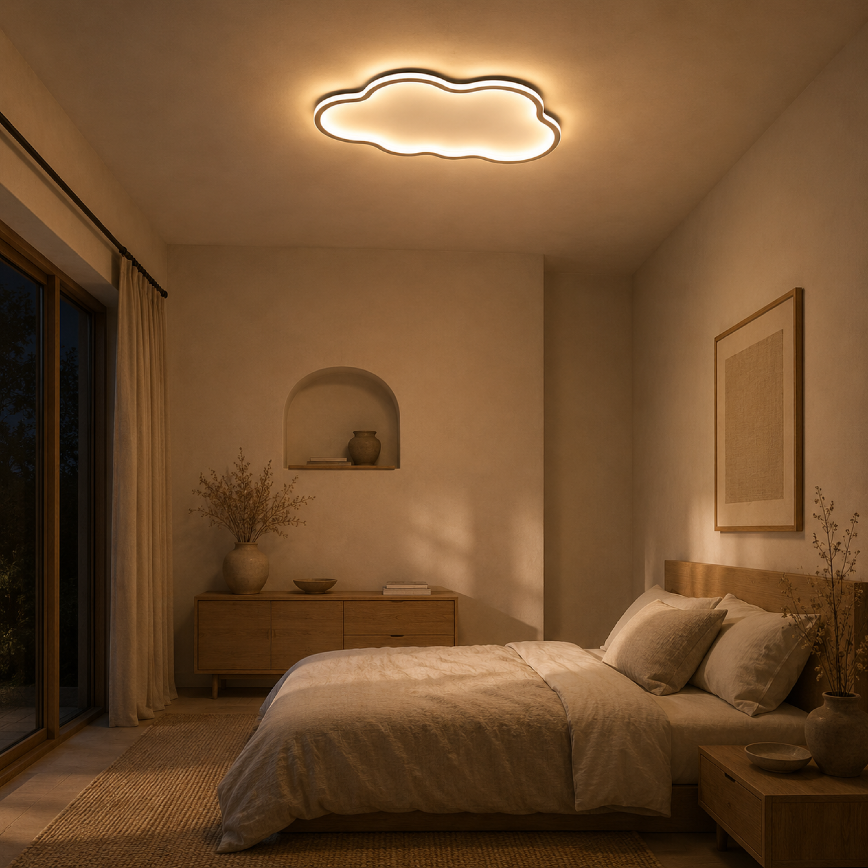 Modern Cloud Shaped Flush Mount Ceiling Light