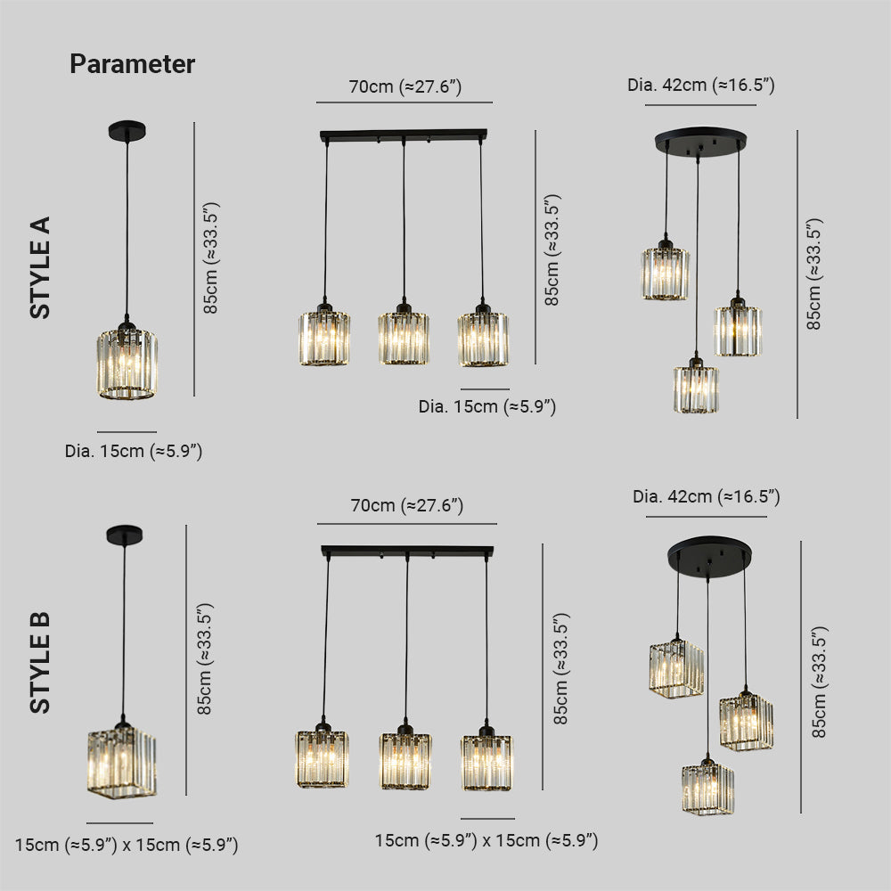 Modern Cluster Cylinder Glass Pendant Light Black Ribbed Shades Linear