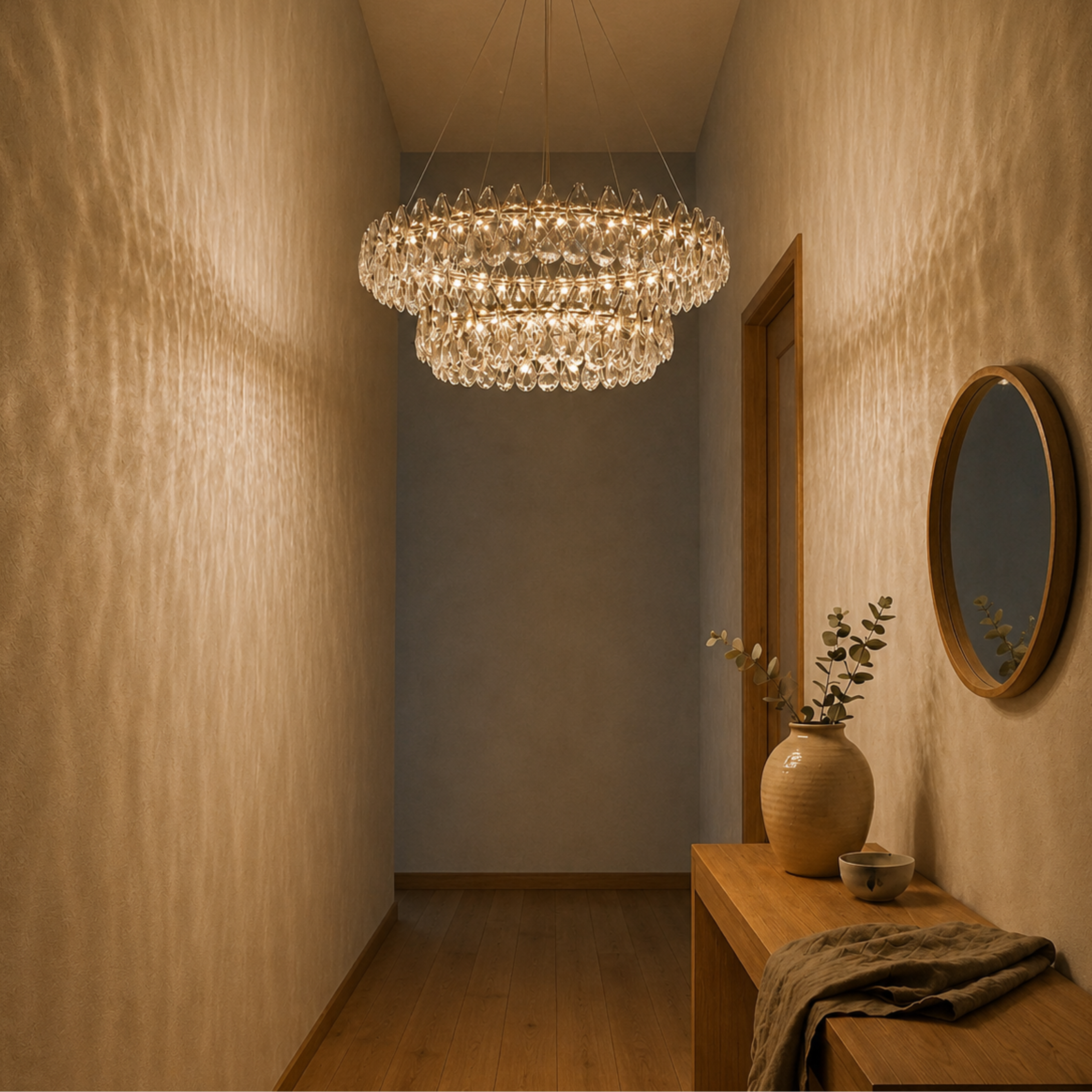 Modern Crystal Ring Chandelier Pendant Light