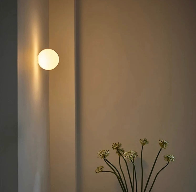 Modern Frosted Glass Globe LED Wall Sconce Light