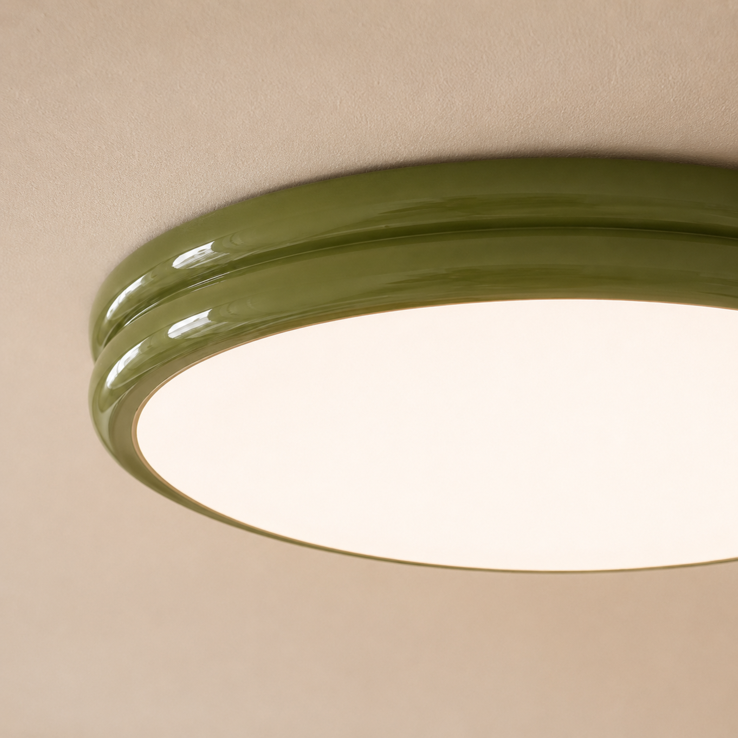 Modern Glossy Round LED Flush Mount Ceiling Light