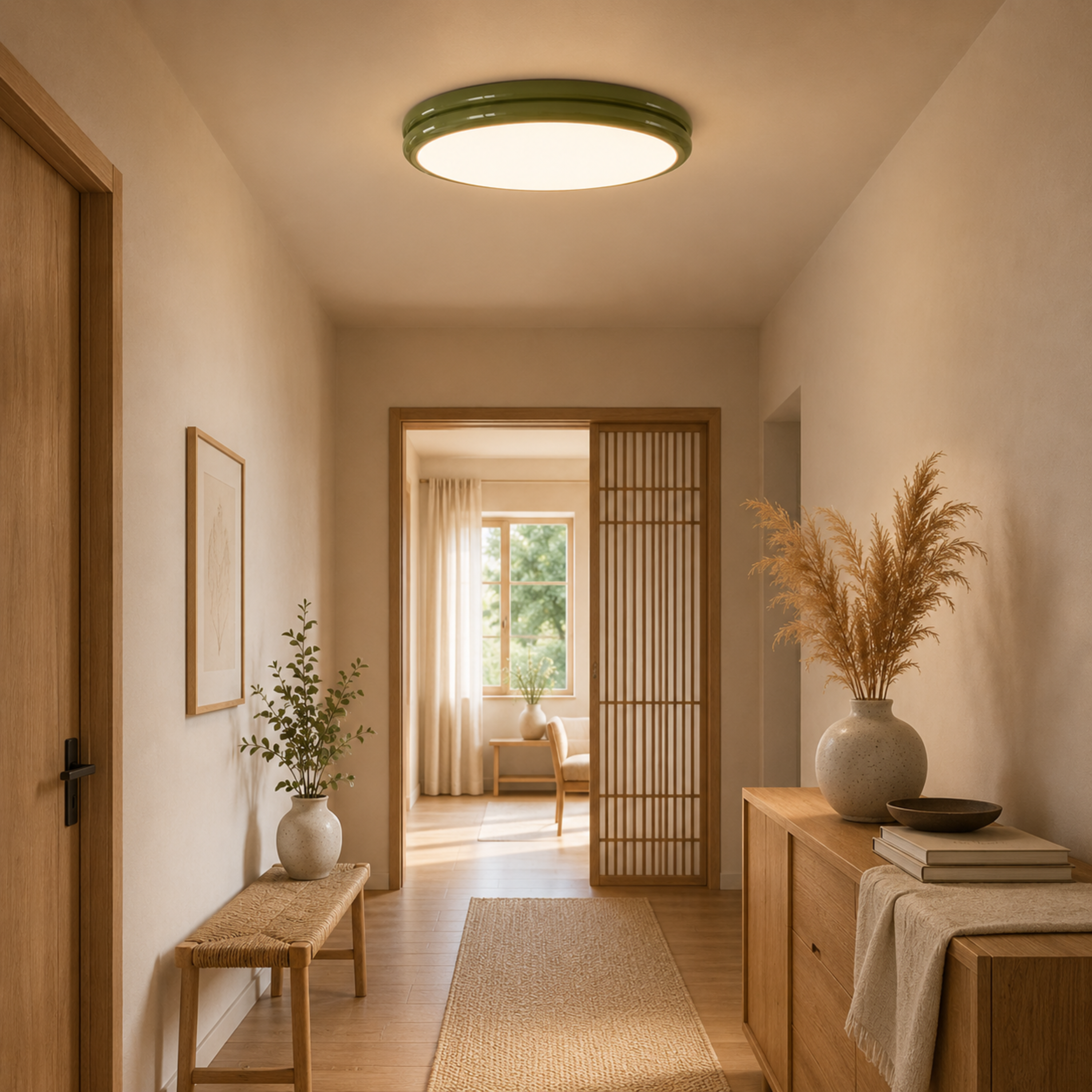 Modern Glossy Round LED Flush Mount Ceiling Light