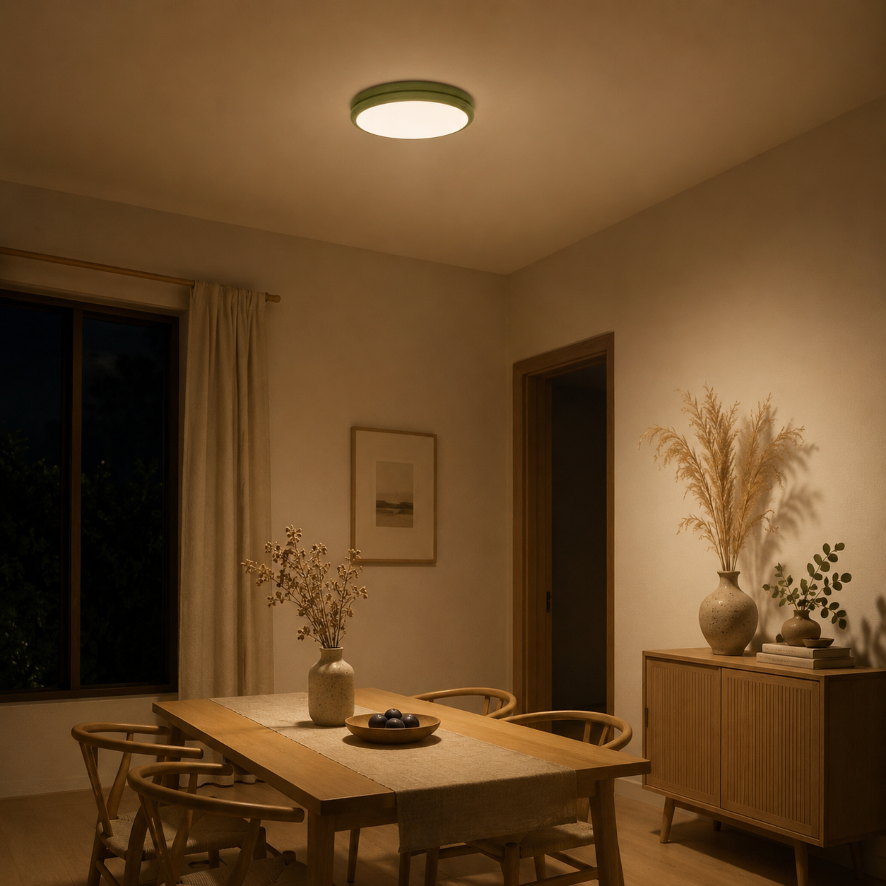 Modern Glossy Round LED Flush Mount Ceiling Light