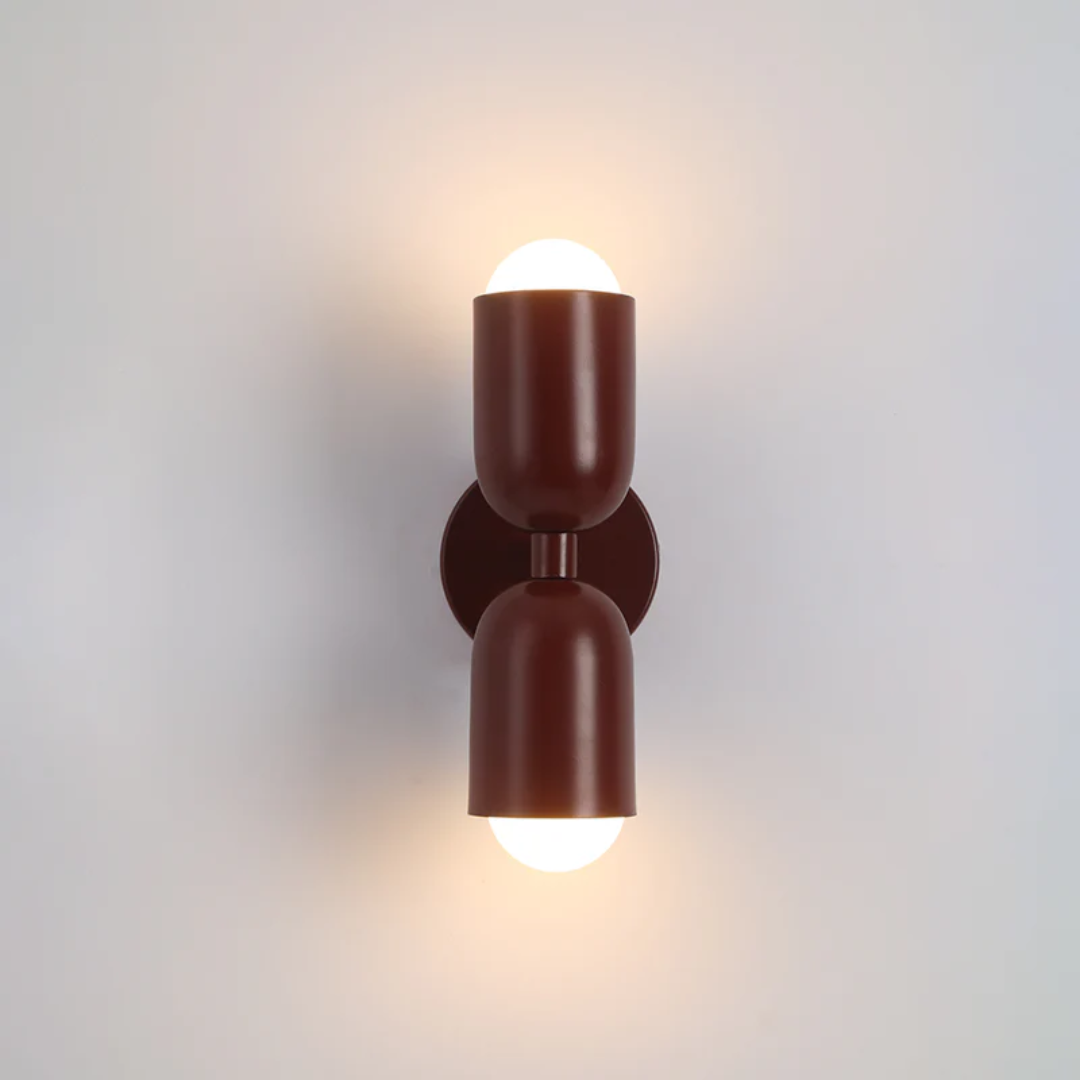 Modern Metal Cylinder Two Light Up And Down Wall Sconce