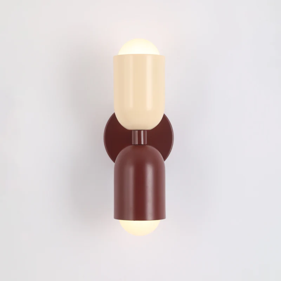 Modern Metal Cylinder Two Light Up And Down Wall Sconce