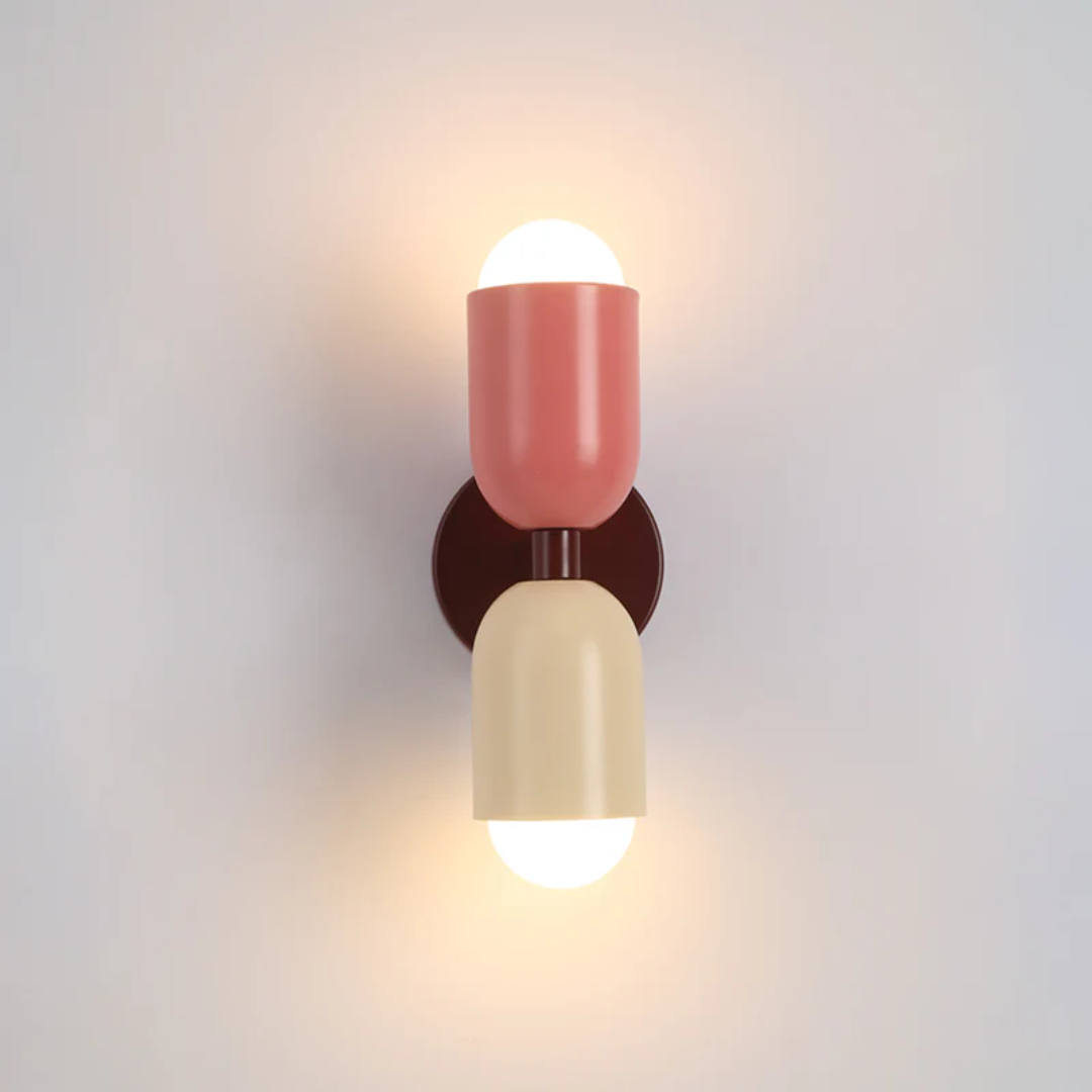 Modern Metal Cylinder Two Light Up And Down Wall Sconce