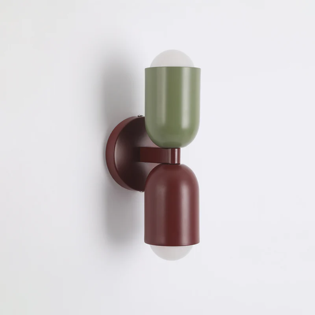 Modern Metal Cylinder Two Light Up And Down Wall Sconce
