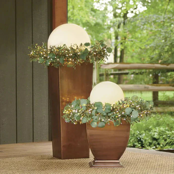 Modern PE Globe Ball LED Rechargeable Outdoor Garden Light