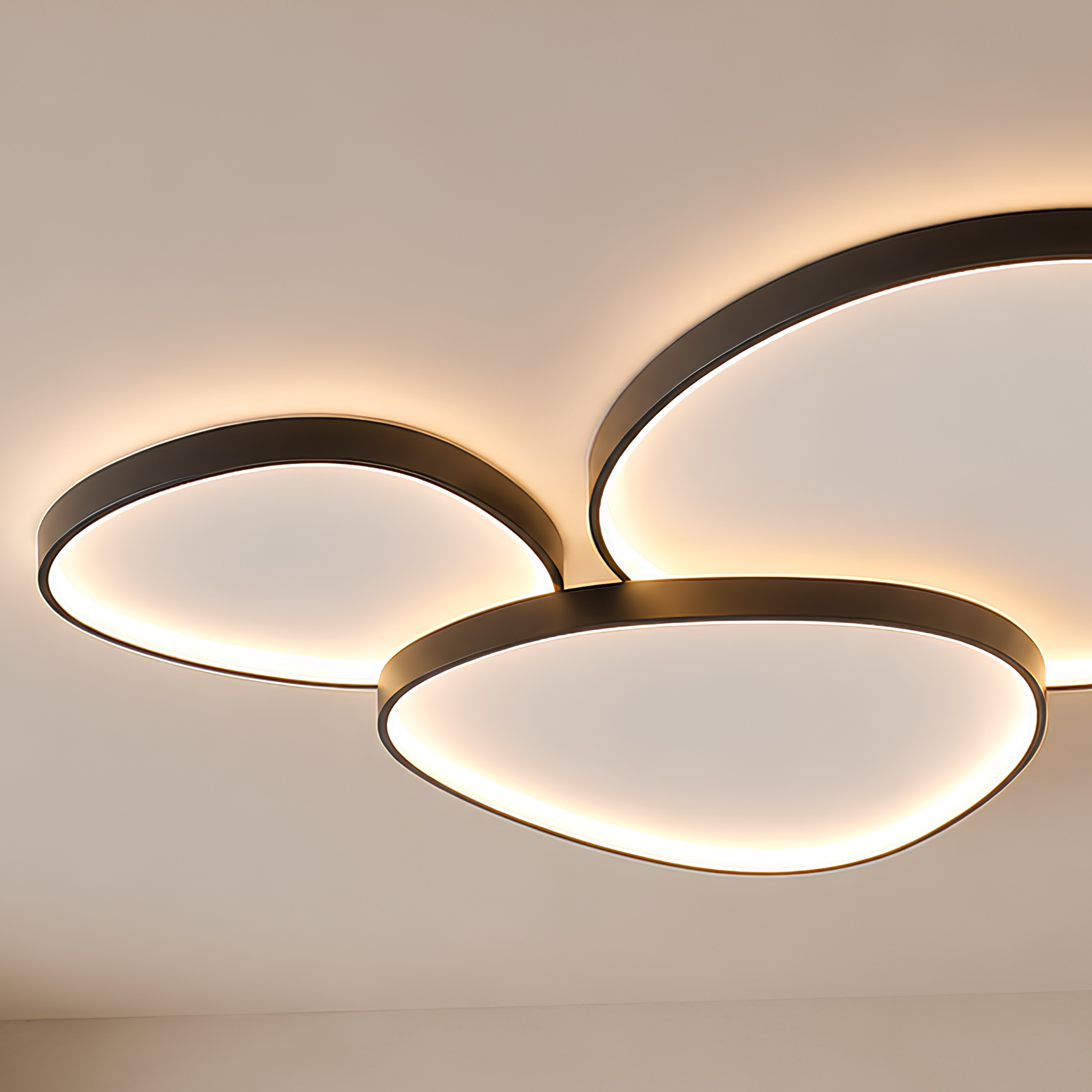 Modern Round Flush Mount Ceiling Light Three Piece Set