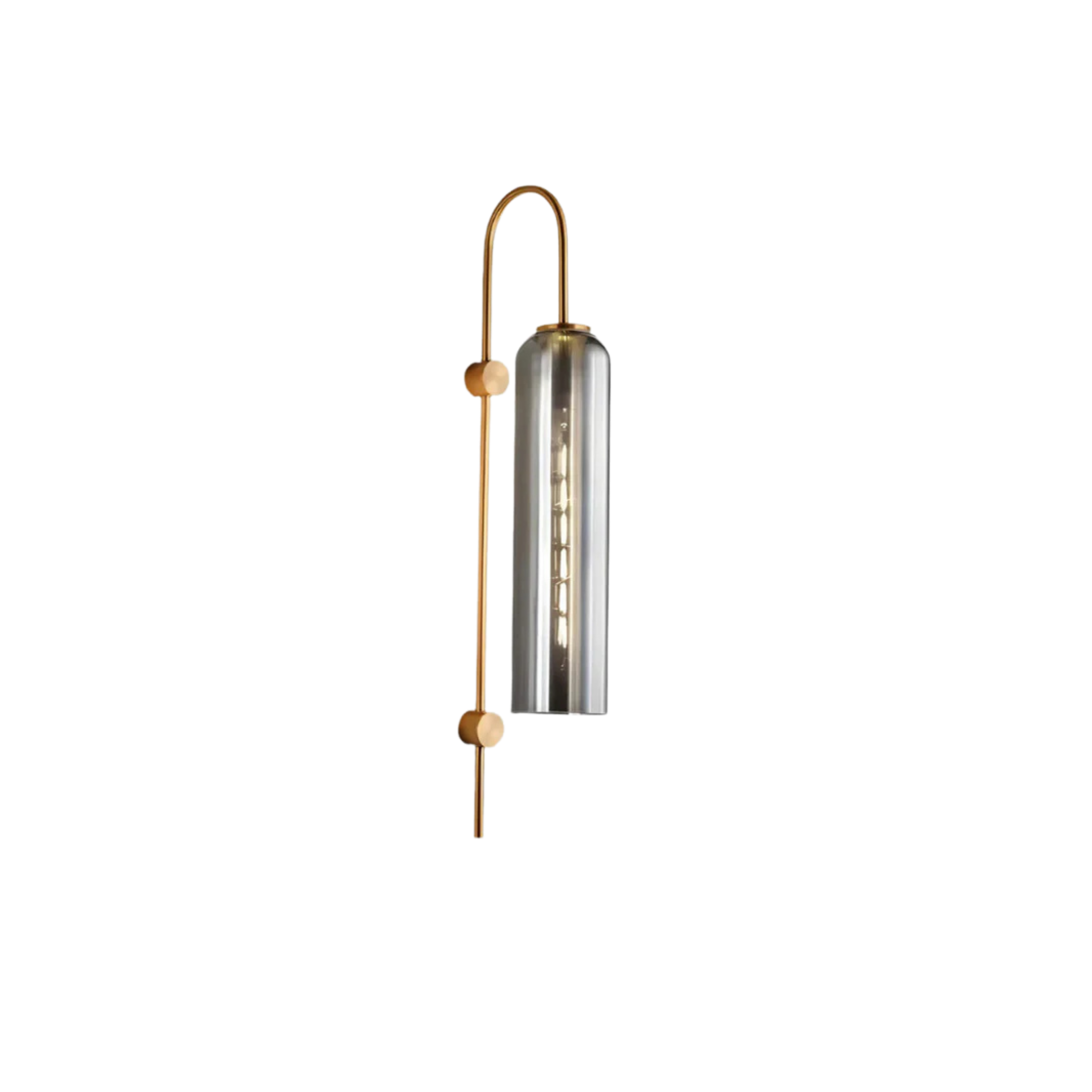 Modern Tinted Glass Cylinder Wall Light Gold Wall Sconce