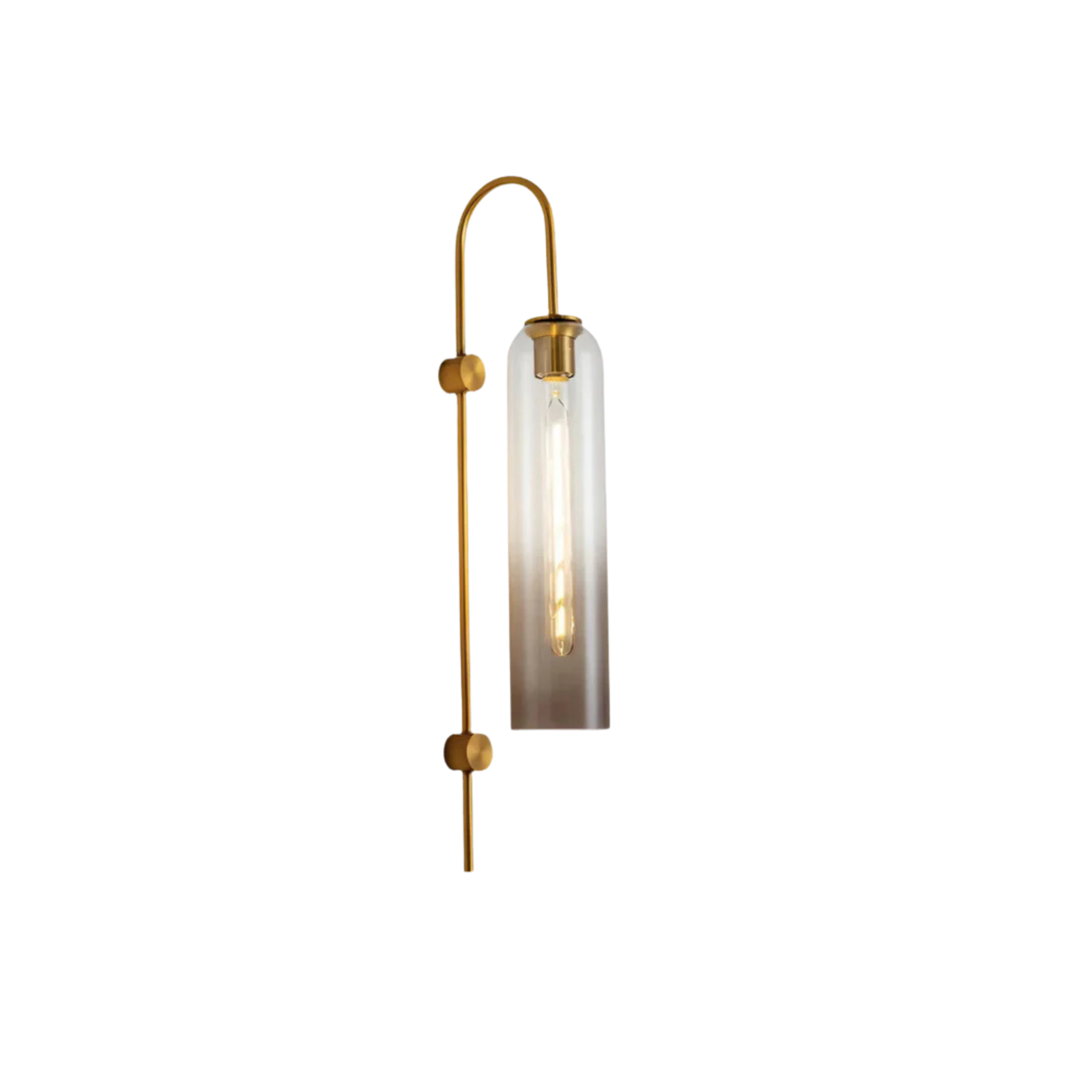 Modern Tinted Glass Cylinder Wall Light Gold Wall Sconce