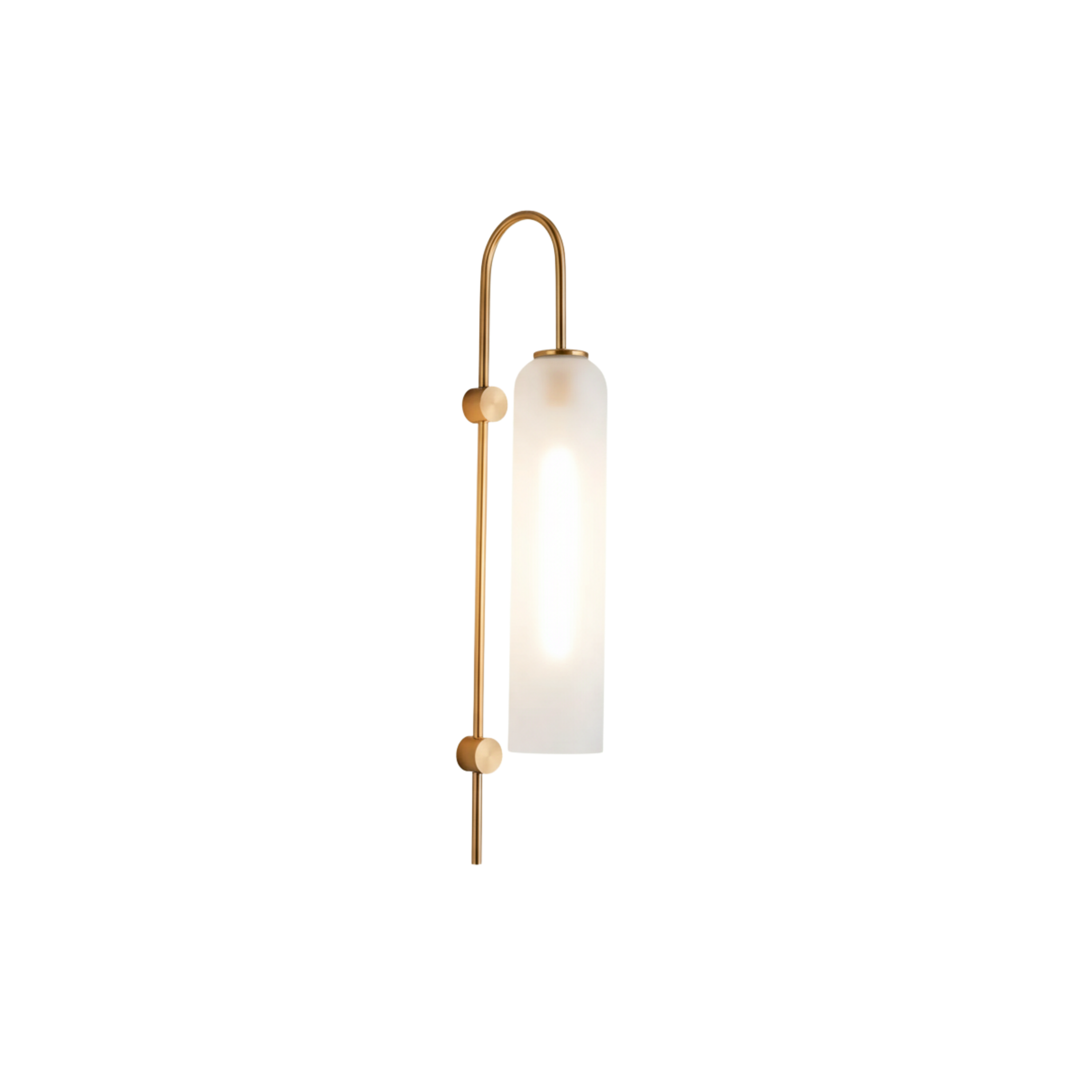Modern Tinted Glass Cylinder Wall Light Gold Wall Sconce