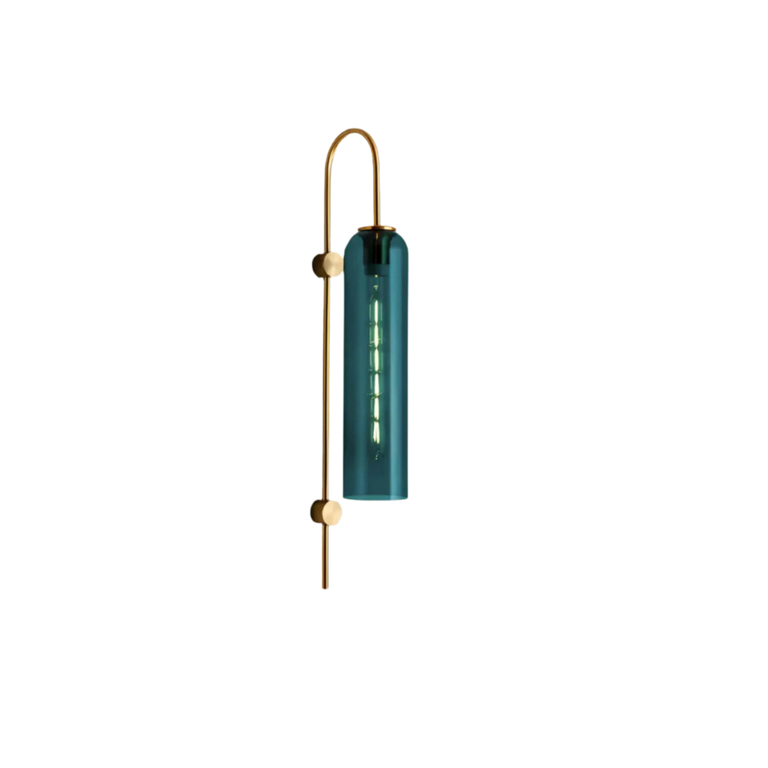 Modern Tinted Glass Cylinder Wall Light Gold Wall Sconce