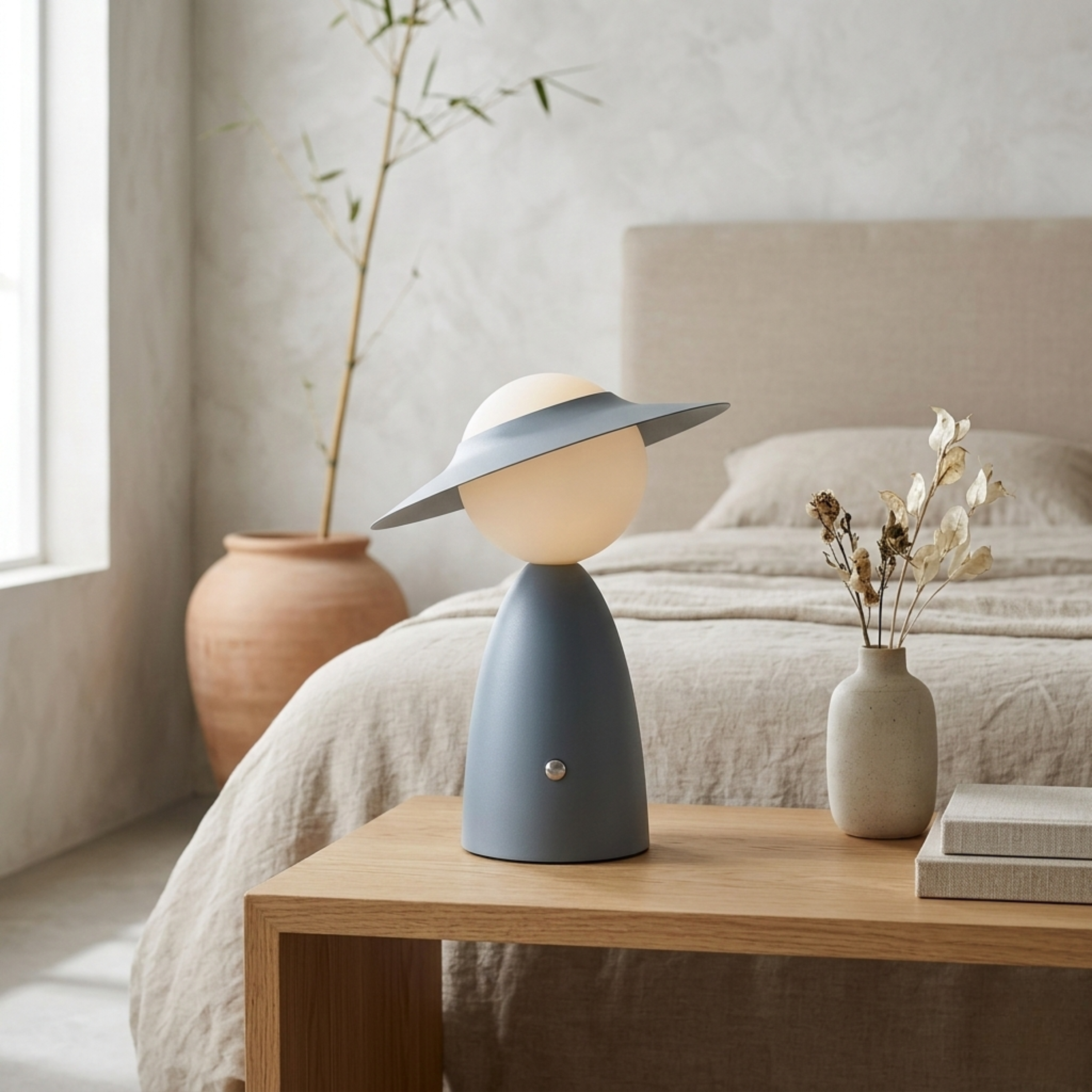 Modern Touch Dimmable LED Bedside Table Lamp With Wireless Phone Charging