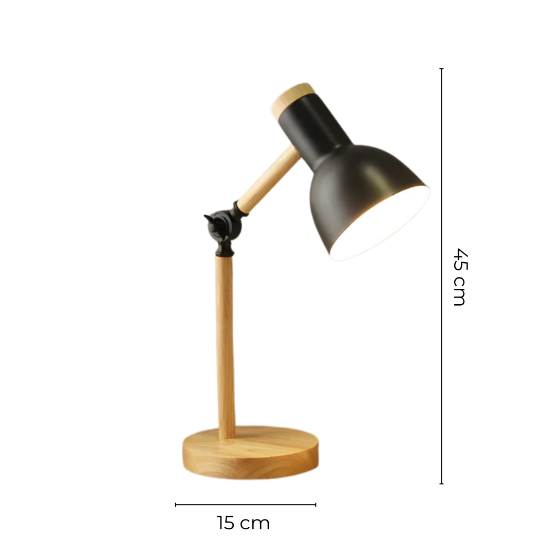 Nordic Wooden Adjustable Arm Desk Table Lamp