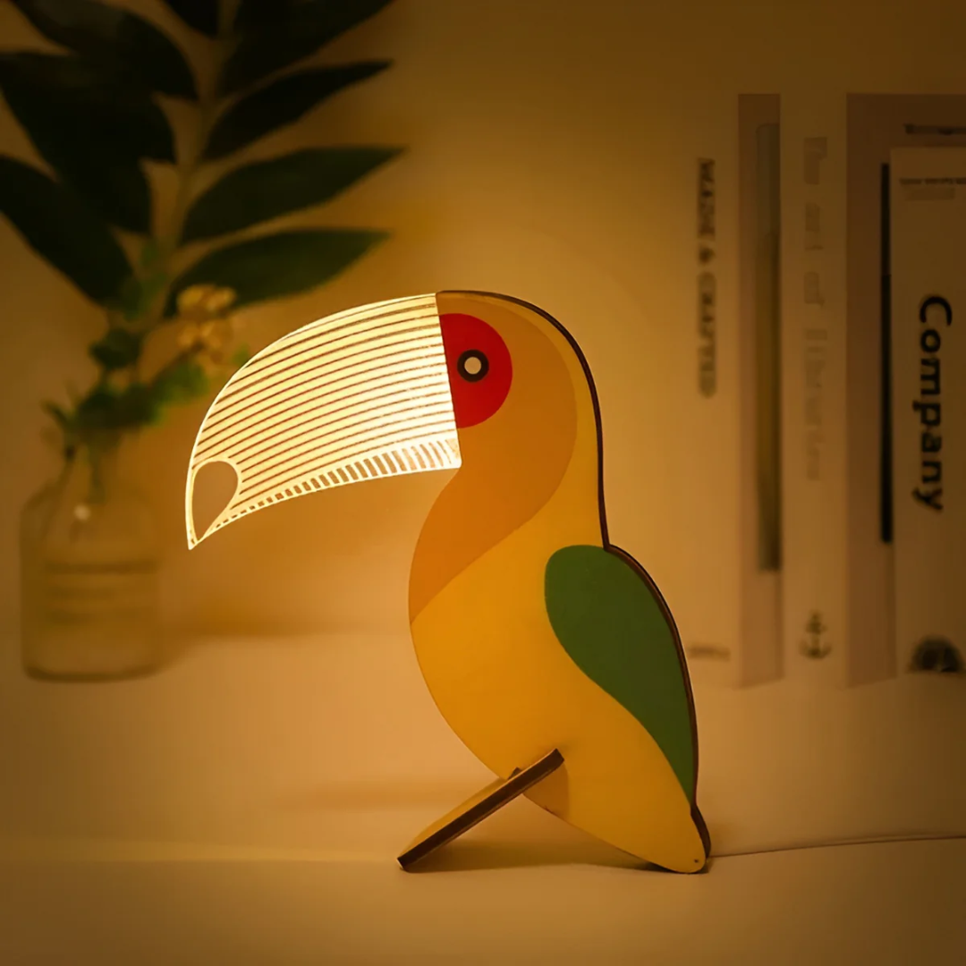 Nordic Wooden Animal Table Lamp USB Powered Warm White LED